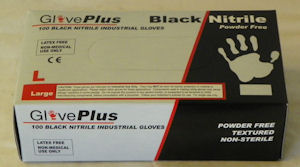 GlovePlus Powder Free, Textured Black Nitrile Gloves